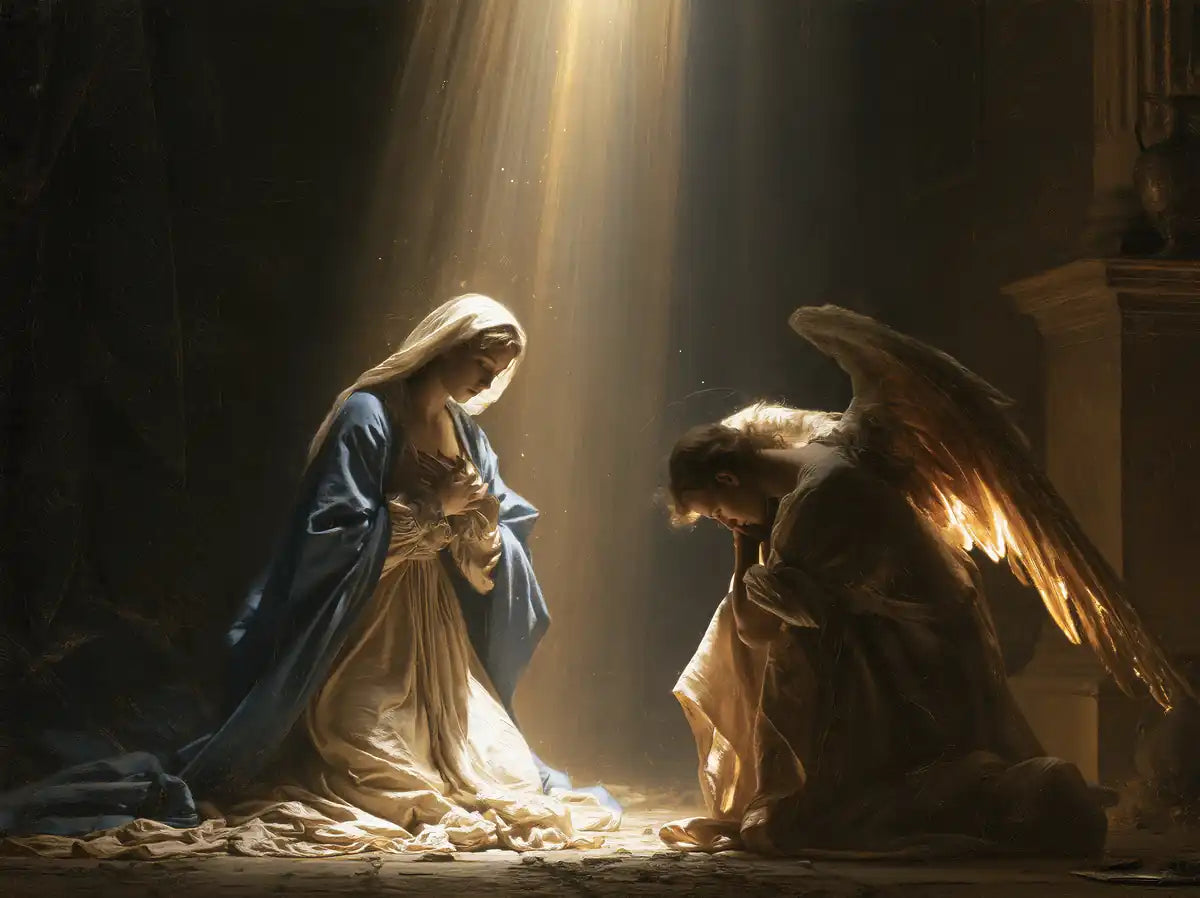 The Annunciation - Divine Light Descending upon Mary - Christian artwork collection