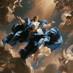 The Assumption of Mary — Blue Unfurled Beneath Slanting Daylight