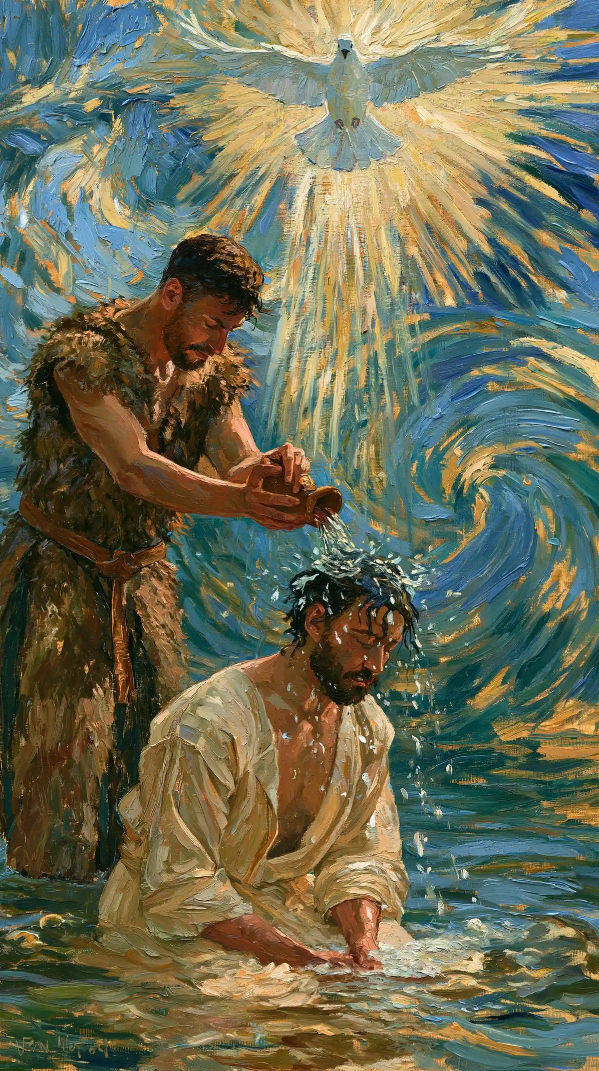 The Baptism of Jesus – Post-Impressionist · Kneeling in the Jordan · Portrait no. 3