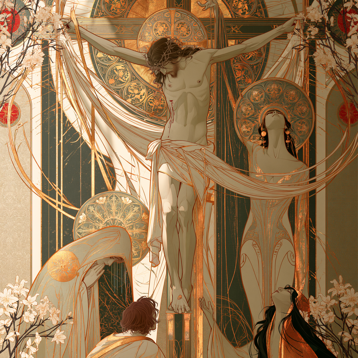 The Crucifixion - Sacred Art Nouveau · Square n° 3