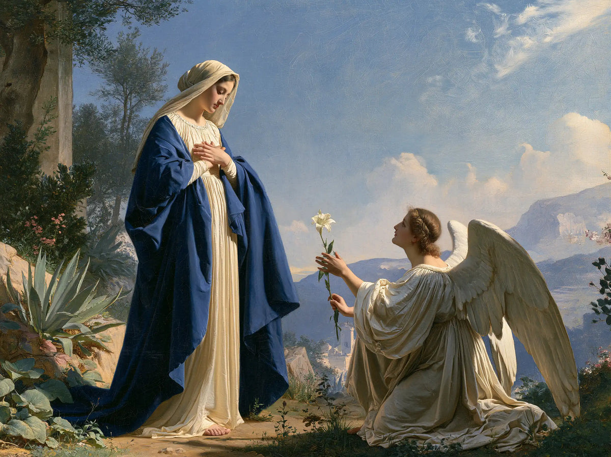 Gabriel's Lily in the Open Valley Clearing – Bouguereau-Inspired Academic Art · Landscape