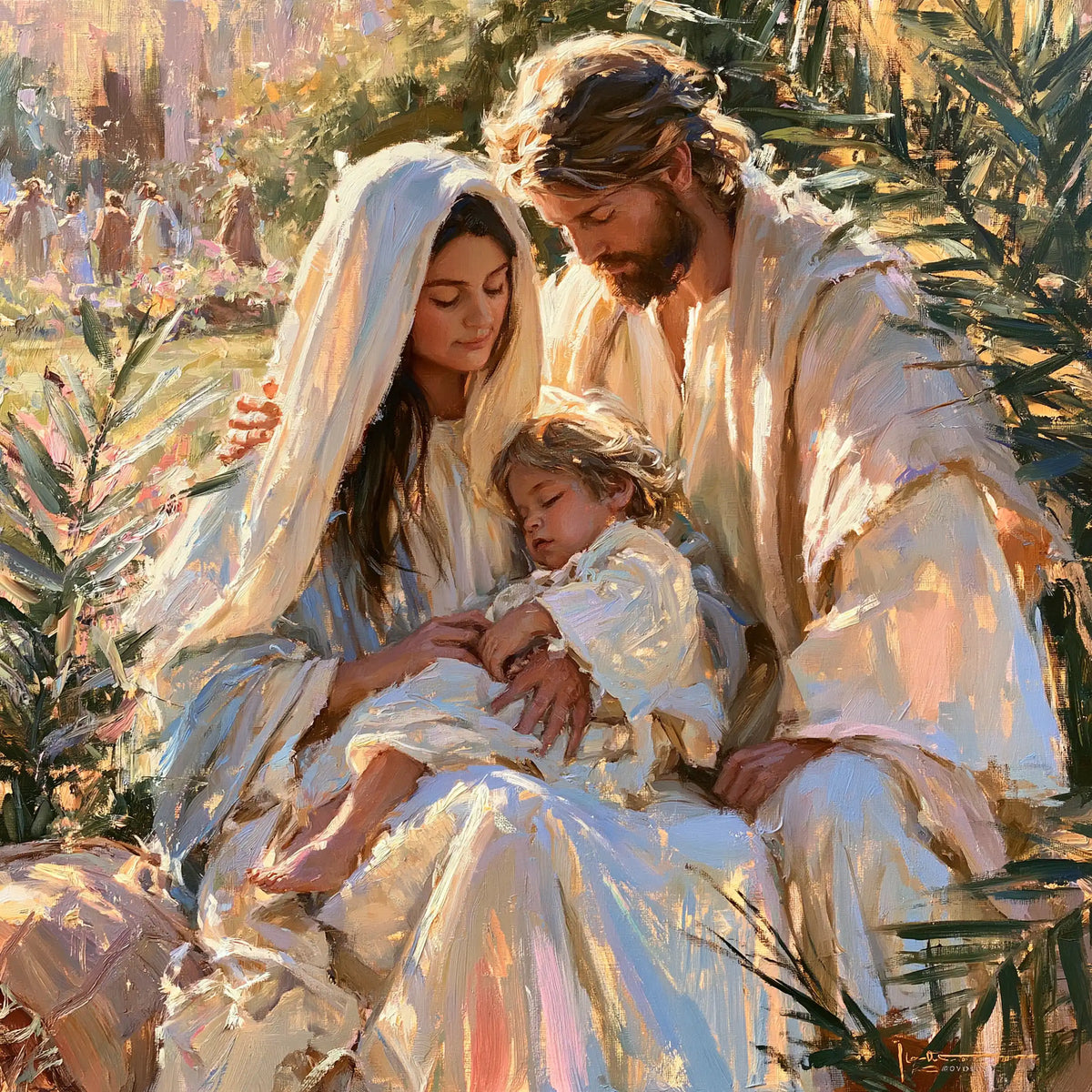 The Holy Family — Peace Beneath Golden Leaves