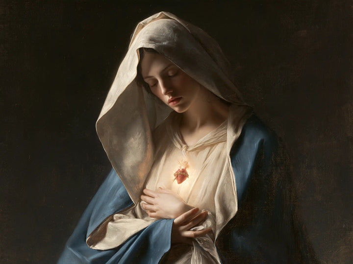 The Immaculate Heart of Mary — Folded Arms in White Softness