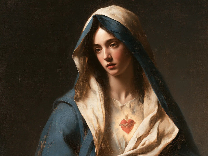 The Immaculate Heart of Mary — The Sideward Gaze and the Pale Ember