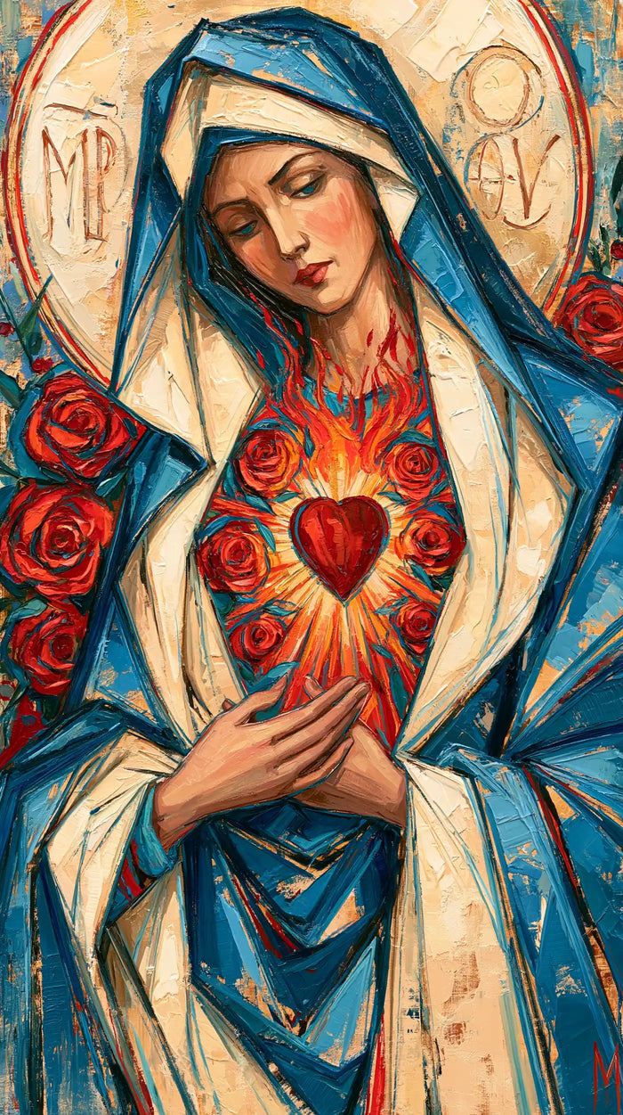 The Immaculate Heart of Mary — The Flame Among Drawn Roses