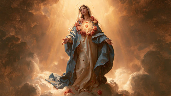 The Immaculate Heart of Mary — Roses Fallen on the Threshold of Clouds