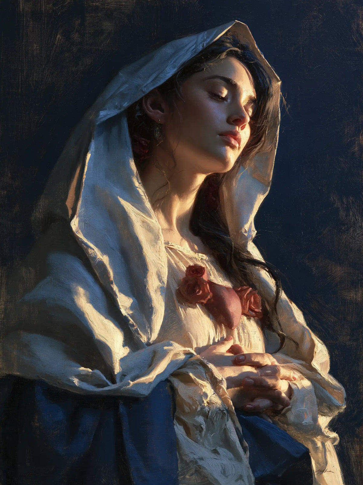 The Immaculate Heart of Mary — The Peaceful Profile and the Silvery Veil