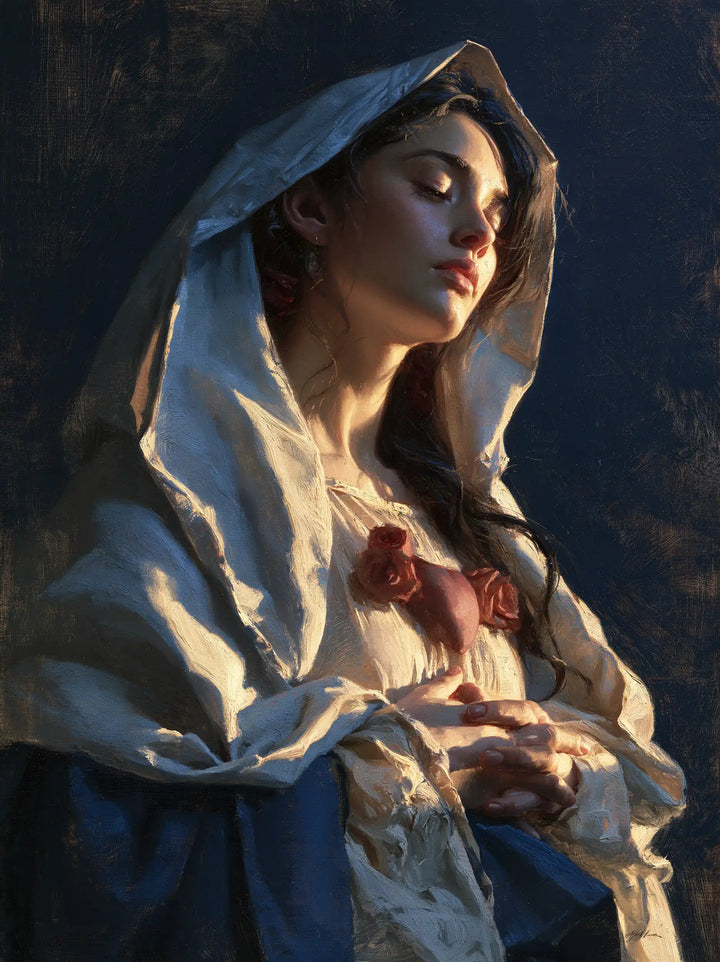 The Immaculate Heart of Mary — The Peaceful Profile and the Silvery Veil