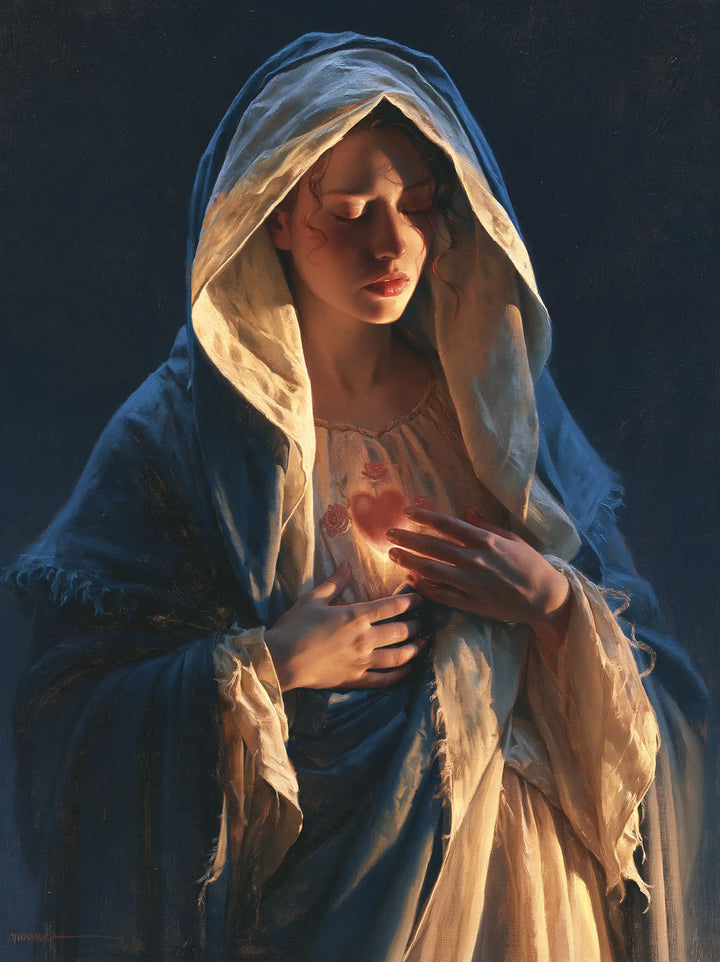 The Immaculate Heart of Mary — Hands in the Veil’s Ray of Light