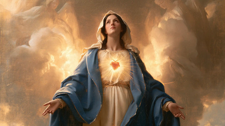 The Immaculate Heart of Mary — The Radiant Heart Beneath Tawny Clouds
