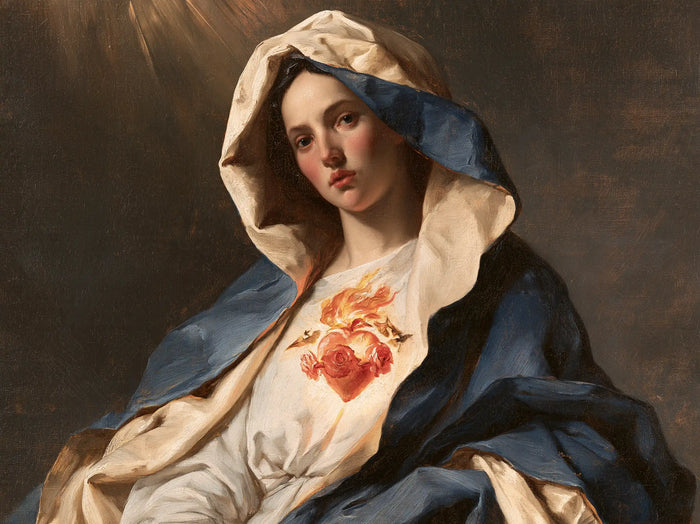 The Immaculate Heart of Mary — The Solitary Flame Amid the Drapery