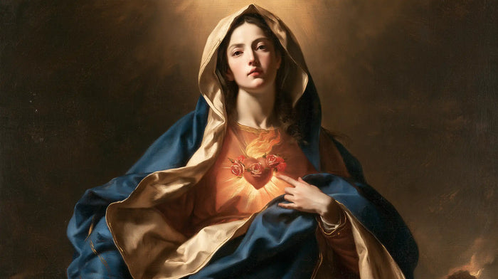 The Immaculate Heart of Mary — The Flame Above the Ivory Wave