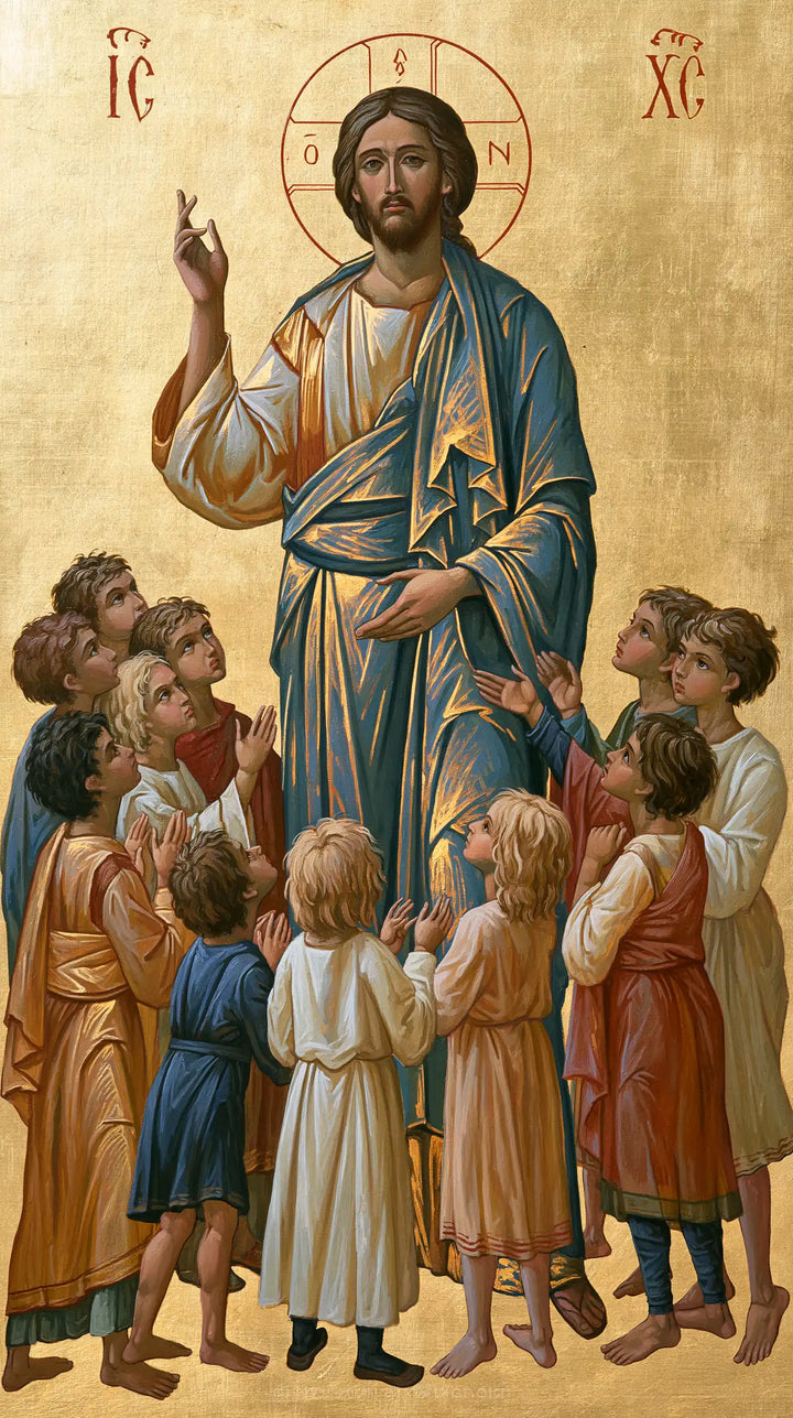 Jesus and the Children — The Standing Circle beneath Pale Blue