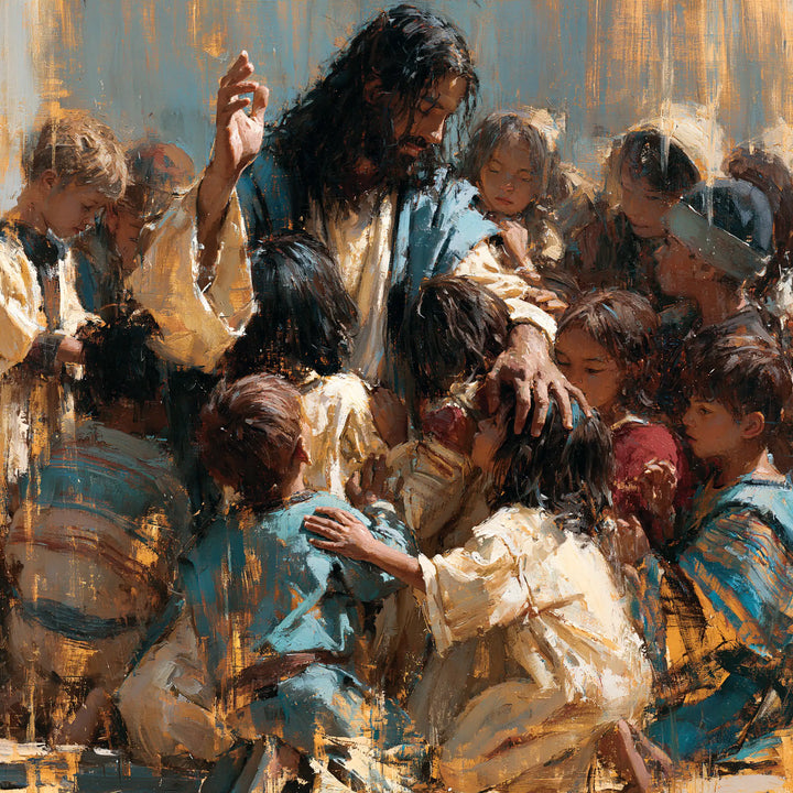 Jesus and the Children - Expressionist · Square n° 1