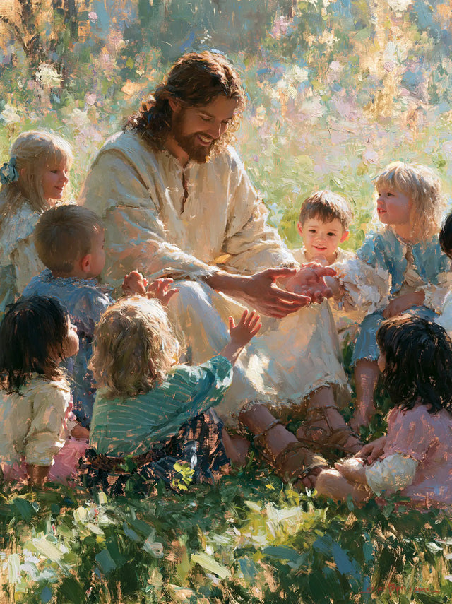 Jesus and the Children — Little Arms toward the White Light