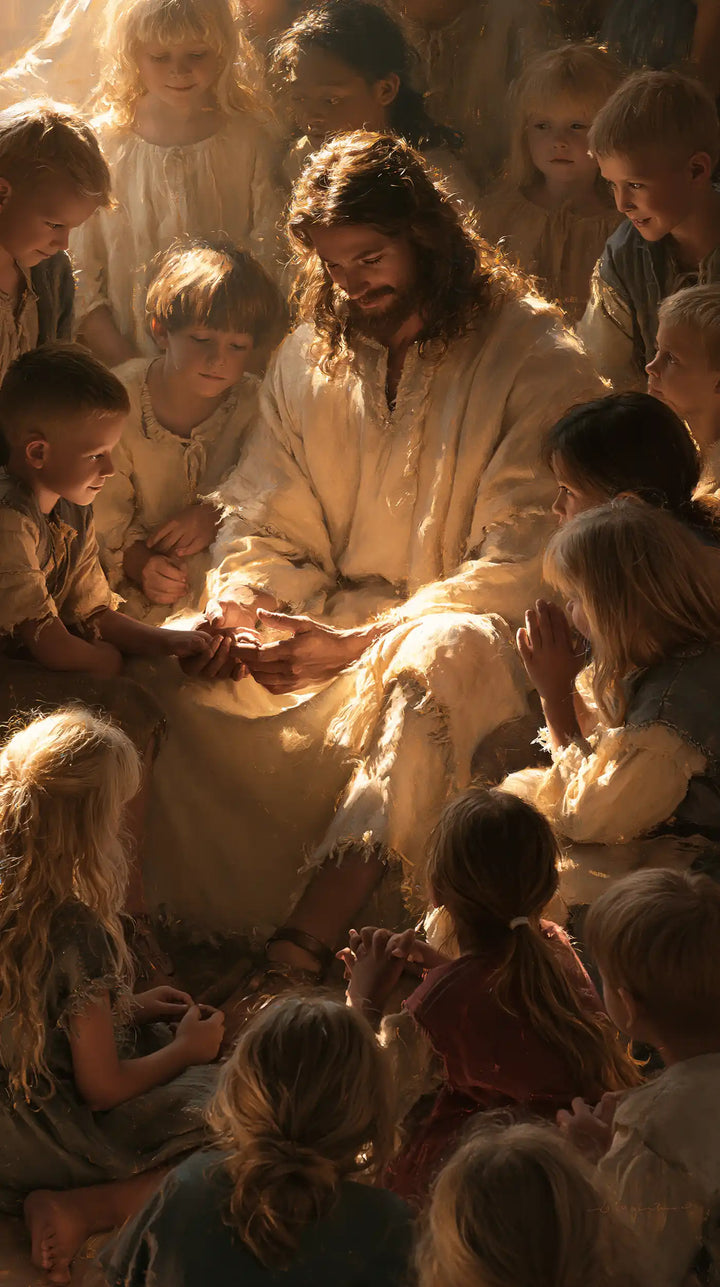 Jesus and the Children — Light Gathered in the Palms