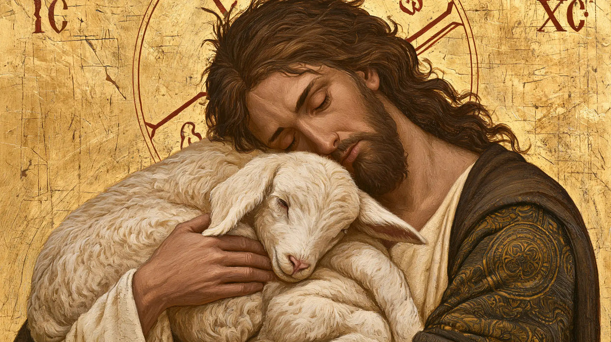 Jesus and the Lamb — Shared Rest Upon Ancient Gold