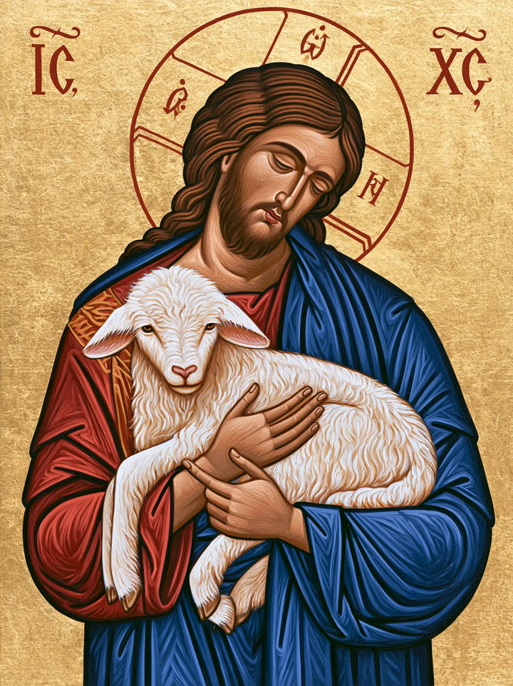 Jesus and the Lamb — Tenderness in the Cobalt Mantle
