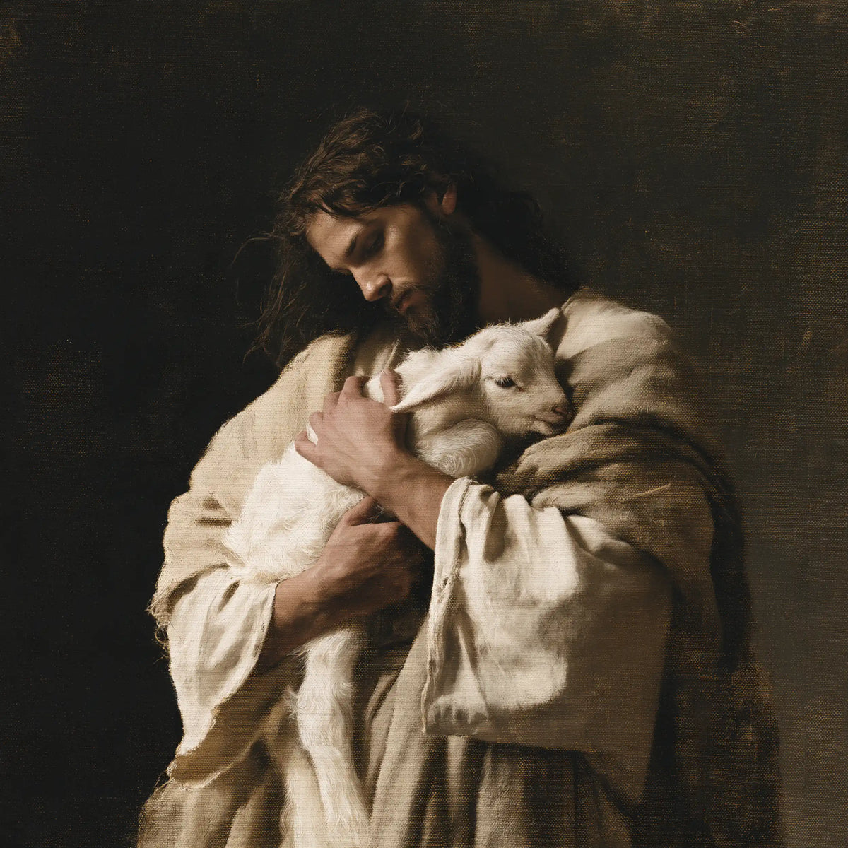 Jesus and the Lamb - Contemporary Minimalism · Square n° 5
