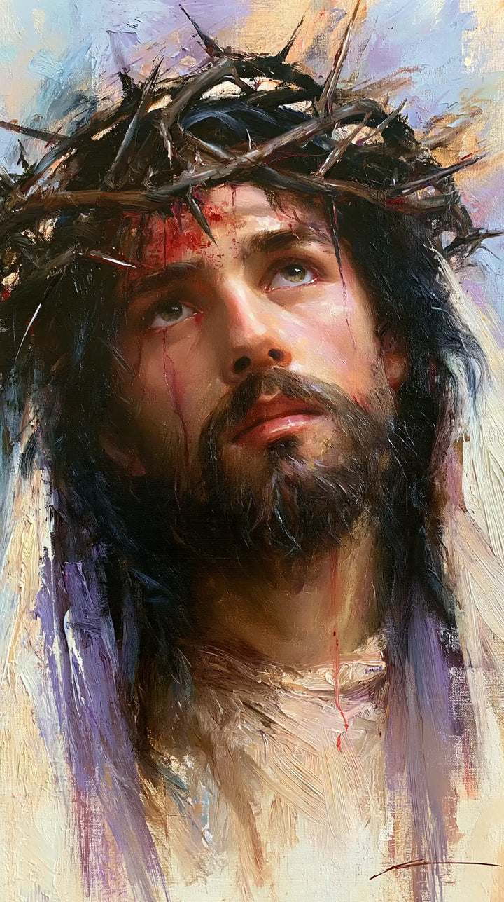 Jesus Crowned with Thorns — The Face above Diffuse White