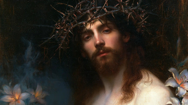 Jesus Crowned with Thorns — The Gaze among Pale Flowers