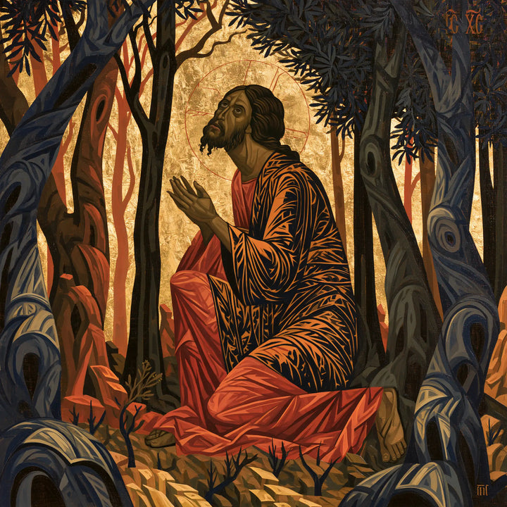 Jesus in Gethsemane - Contemporary Byzantine · Square n° 6