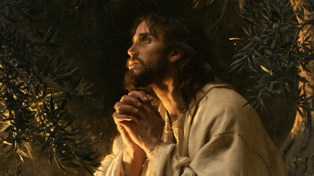 Jesus in Gethsemane — Waiting in Interlaced Hands