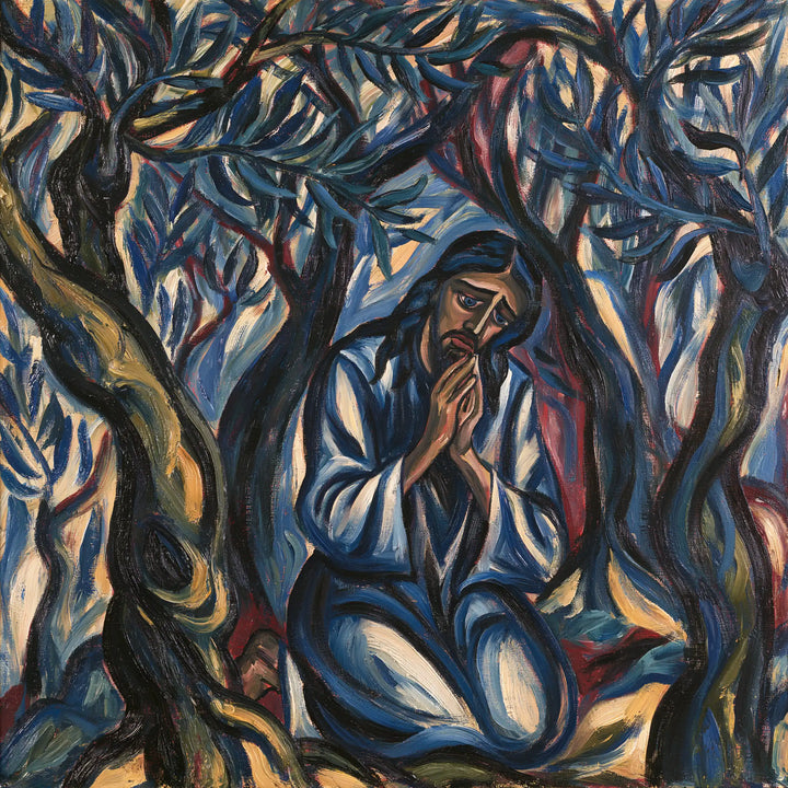 Jesus in Gethsemane — Silence in Pewter Reflections