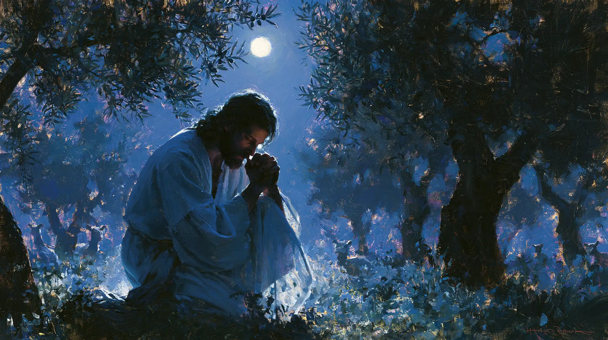 Jesus in Gethsemane — The Bowed Brow beneath the Full Moon
