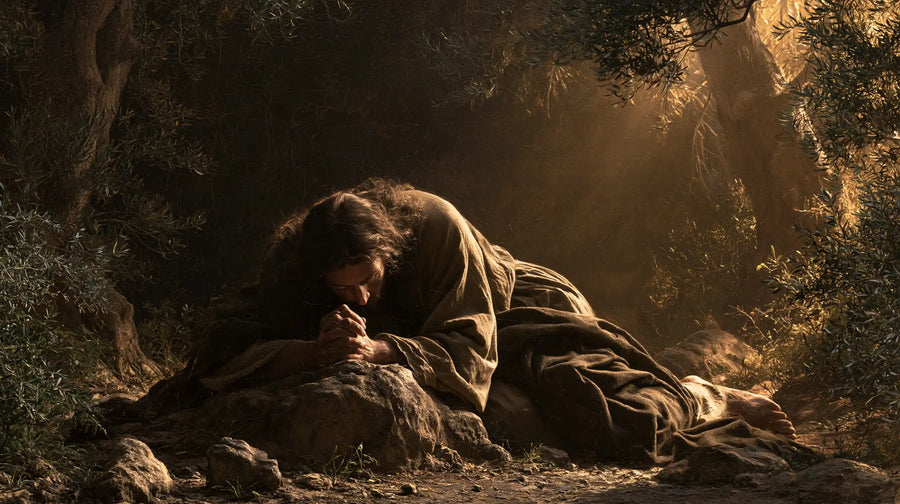 Jesus in Gethsemane — Sorrowful Rest upon the Rock