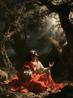 Jesus in Gethsemane — Open Arms in the Garden of Light