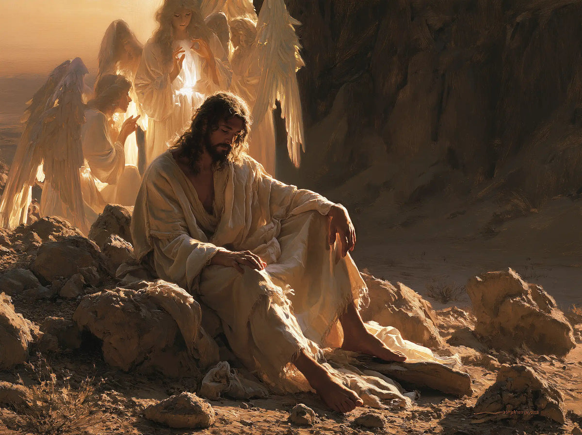 Jesus in the Desert — The Golden Vigil Behind the Rock