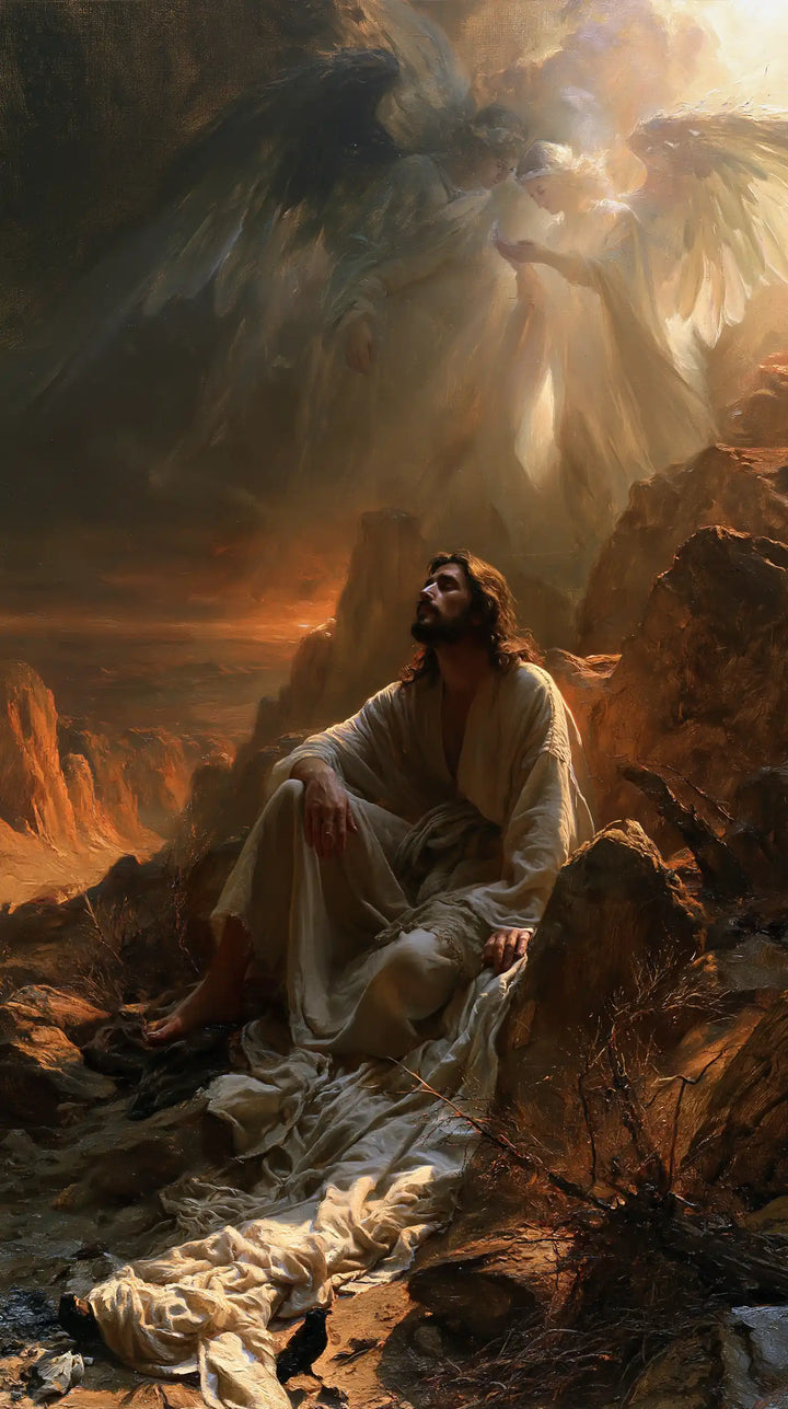 Jesus in the Desert — The Gaze in the Evening Rift