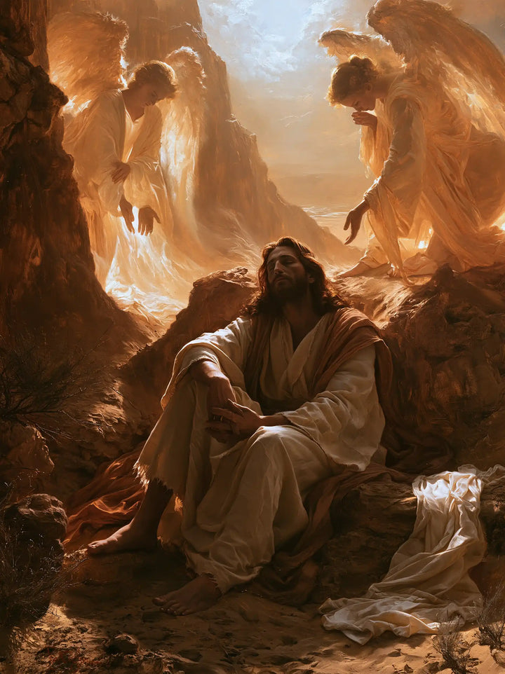 Jesus in the Desert — The Gaze Beyond the Red Stone