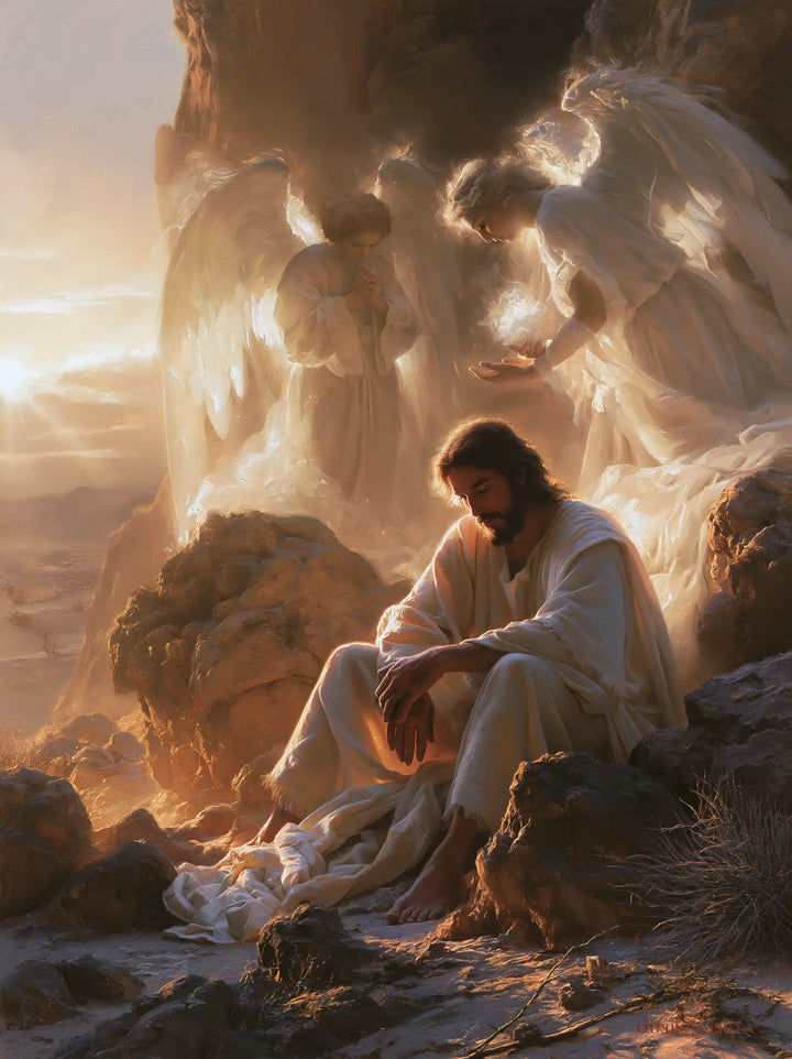 Jesus in the Desert — Rest Beneath Pearly Wings