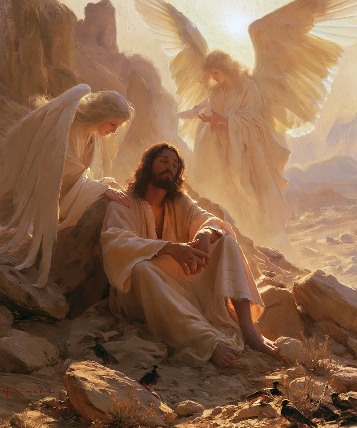 Jesus in the Desert — A Hand Resting upon Solitude