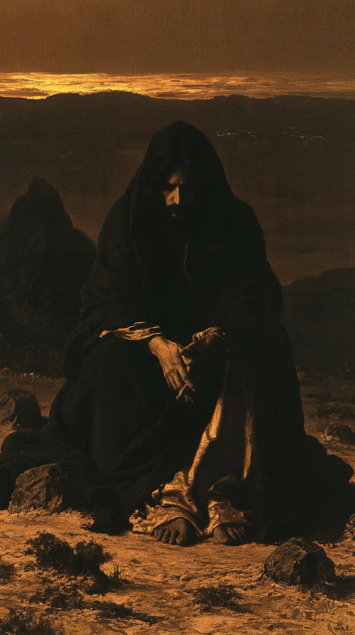 Jesus in the Desert - Black and Gold · Portrait n° 3
