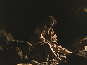Jesus in the Desert - Caravaggio Tenebrism · Landscape n° 10