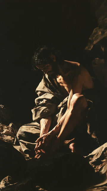Jesus in the Desert - Caravaggio Tenebrism · Portrait n° 4