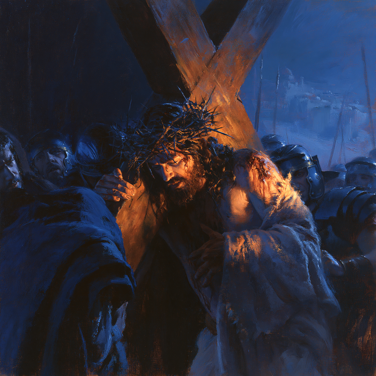 The Stations of the Cross - Light-dark midnight blue · Square n° 3