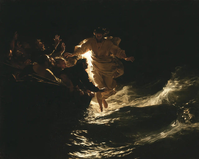 Jesus Walking on Water - Caravaggio Tenebrism · Landscape n° 5