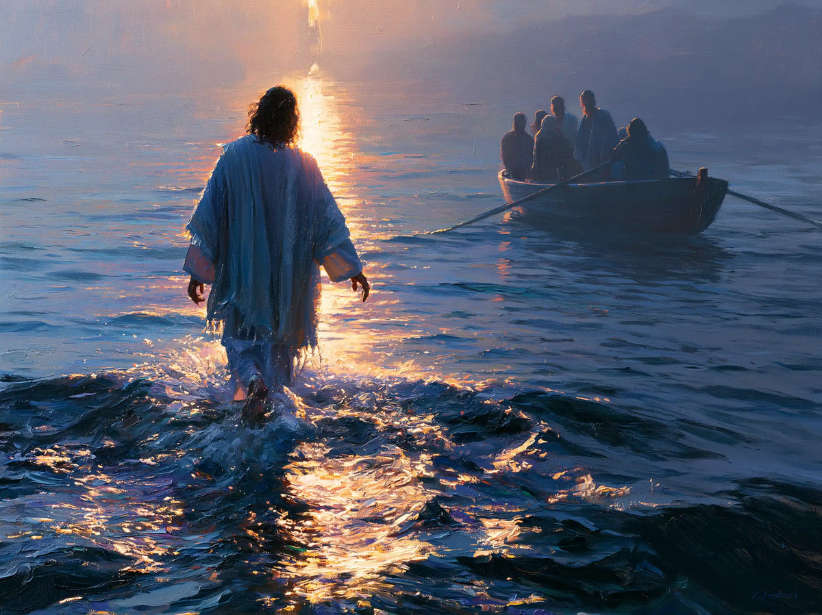 Jesus Walking on Water — The Blue Back Facing the Low Sun