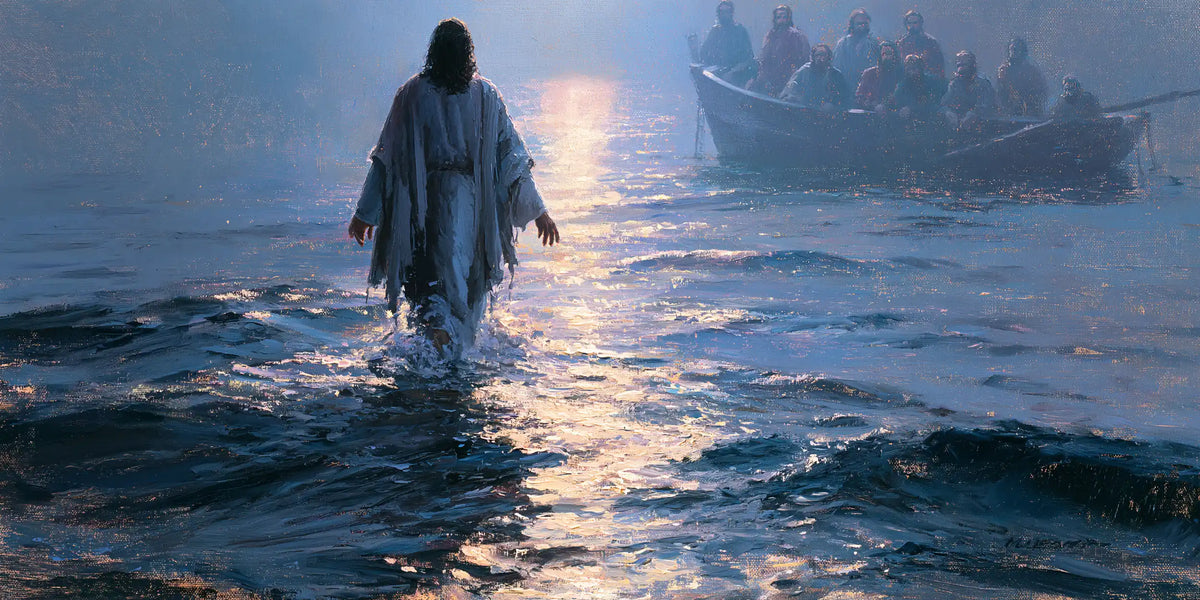 Jesus Walking on Water — The Meeting in Hazy Blue