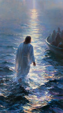 Jesus Walking on Water — The Pale Robe beside the Dark Hull