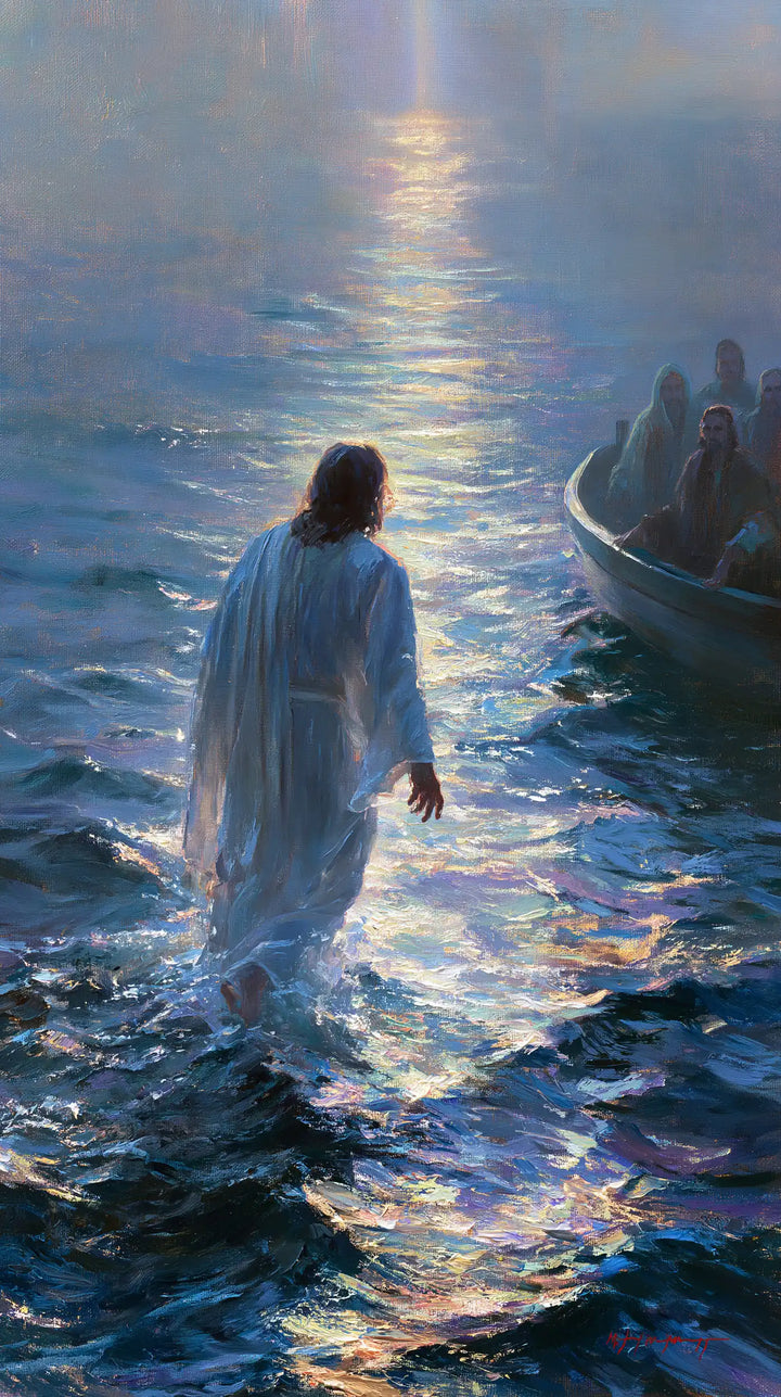 Jesus Walking on Water — The Pale Robe beside the Dark Hull