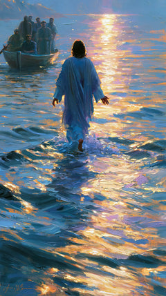Jesus Walking on Water — Blue in the Sun’s Mosaic