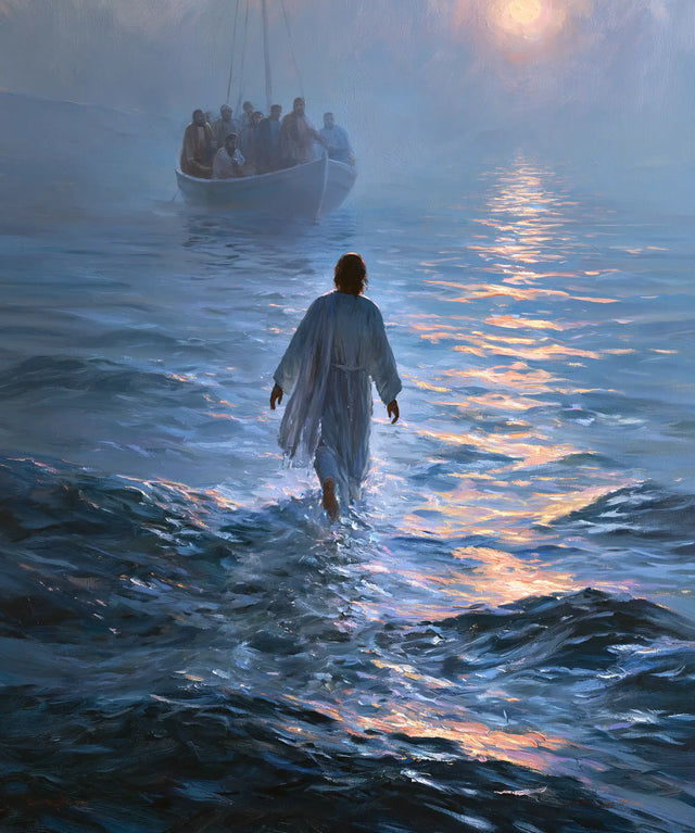Jesus Walking on Water — The Rose Ribbon toward the Blue Horizon