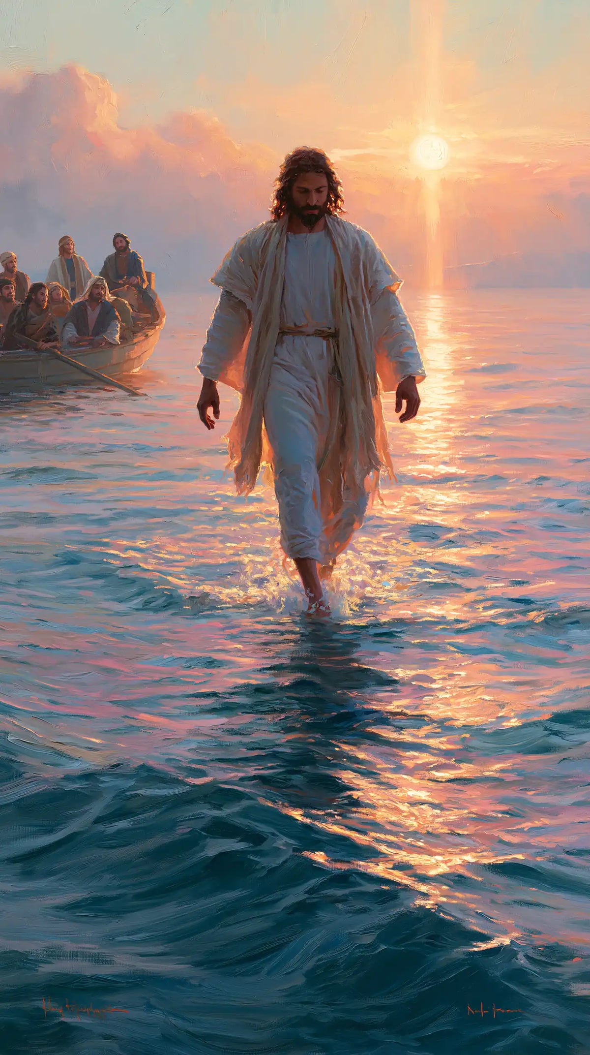 Jesus Walking on Water — The Face Returning from the Setting Sun