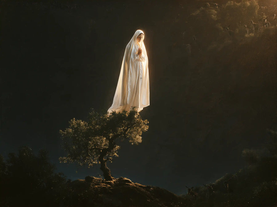 Our Lady of Fatima – Caravaggio Tenebrism · Landscape no. 3