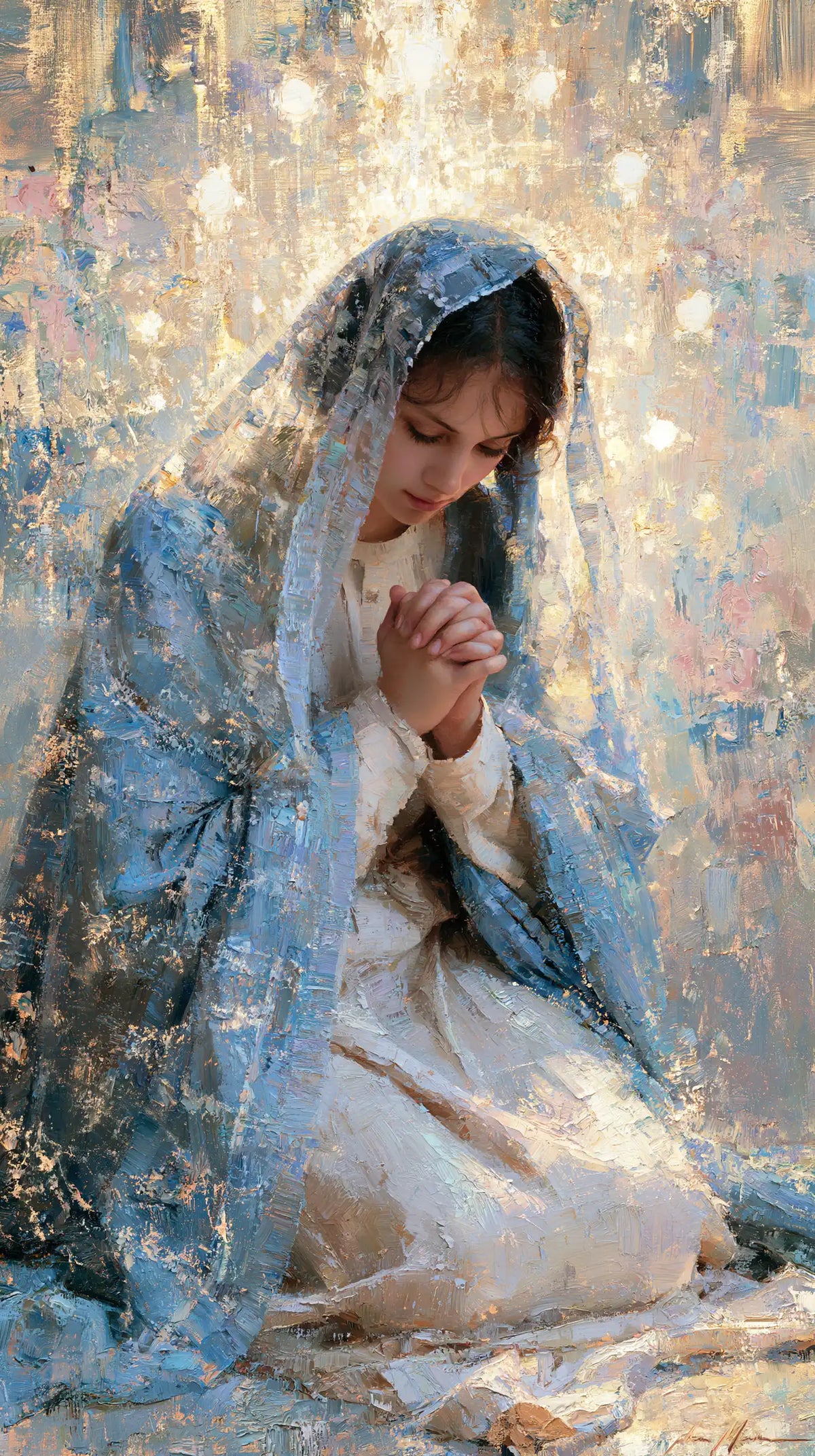 Virgin Mary in Prayer - Impressionist · Portrait n° 18